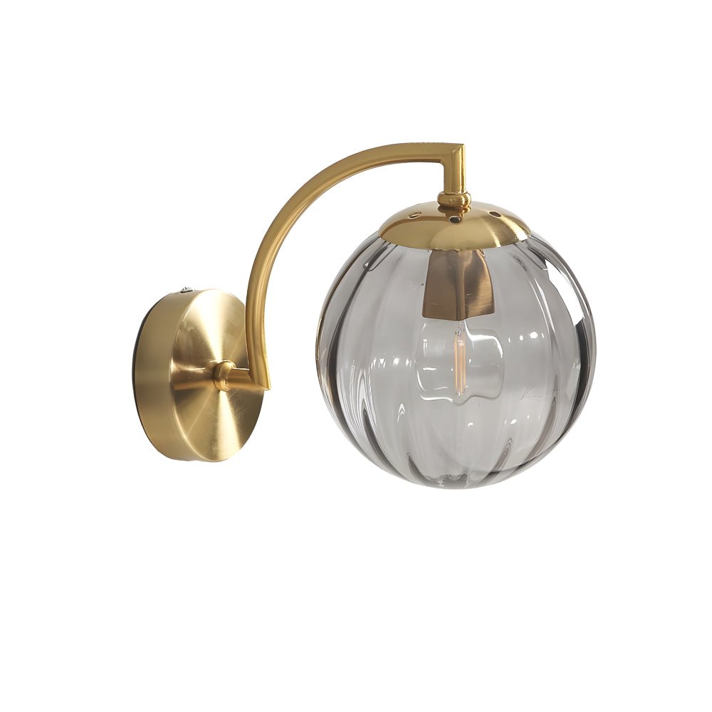 Wall Sconce Modern Curved Arm Glass Ball 6-Color Bedroom Light