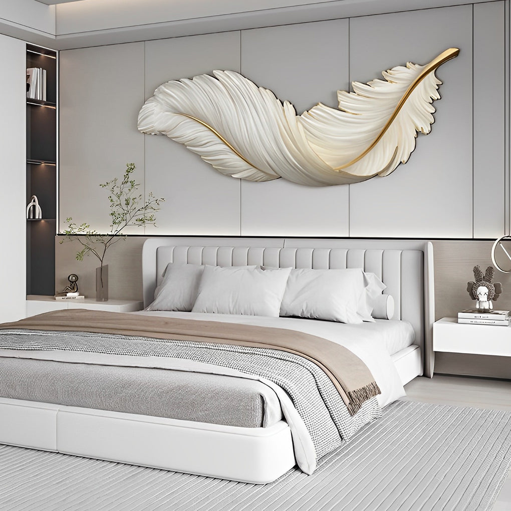 Wall Lamp Luxury Feather LED Art Deco Bedroom Living Room Sconce