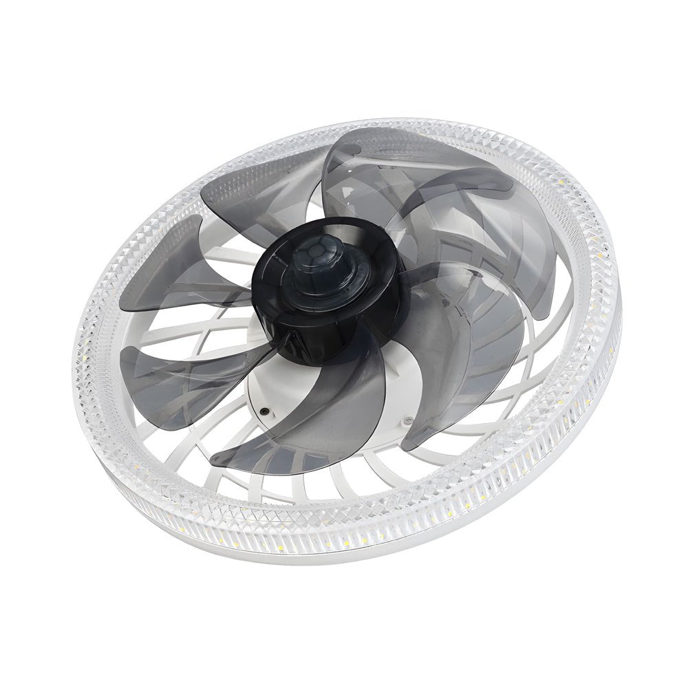 12.2" Low-Profile 7-Blade Flush Mount Ceiling Fan with LED