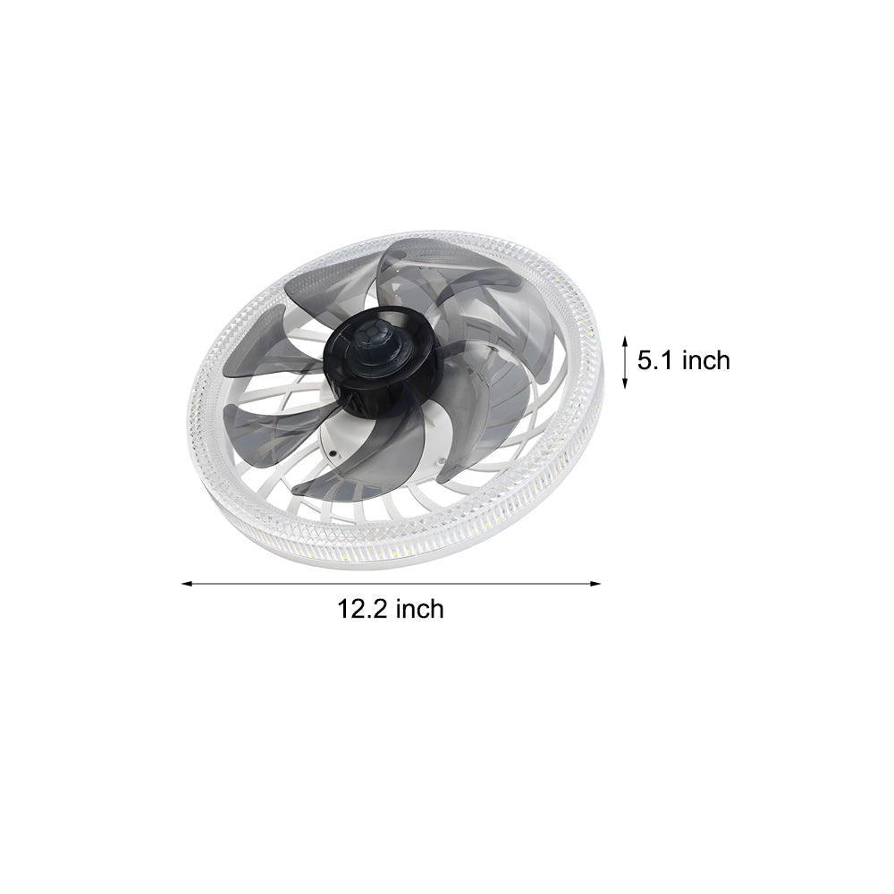 12.2" Low-Profile 7-Blade Flush Mount Ceiling Fan with LED
