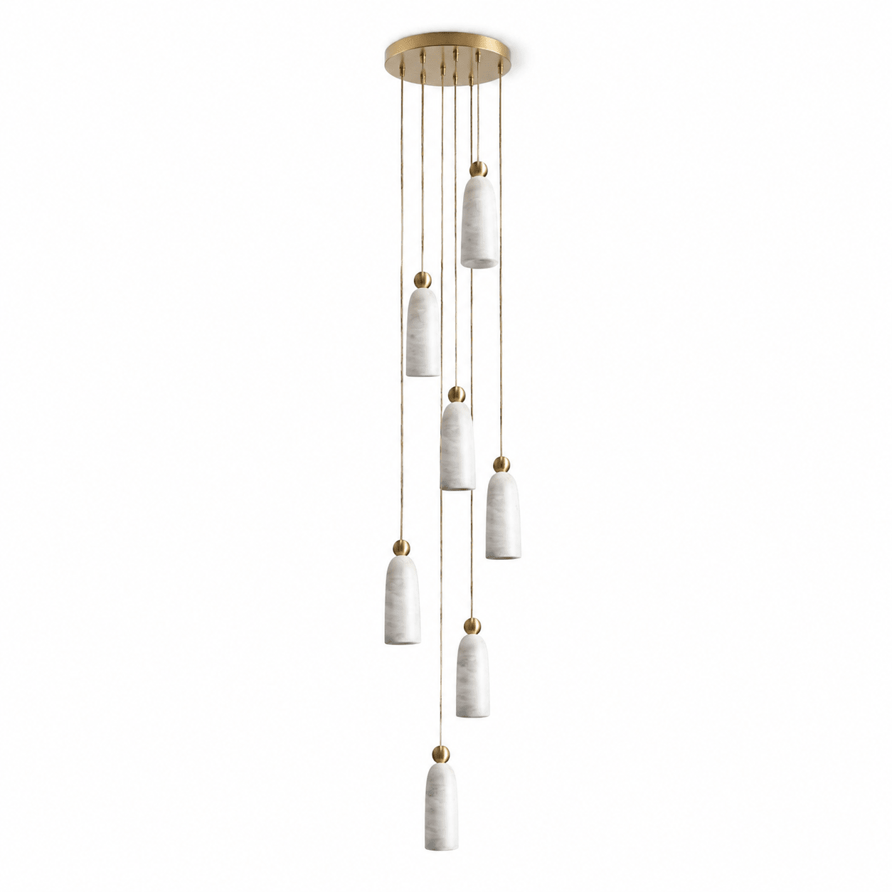 Alabaster Bell Cluster Pendant Lamp