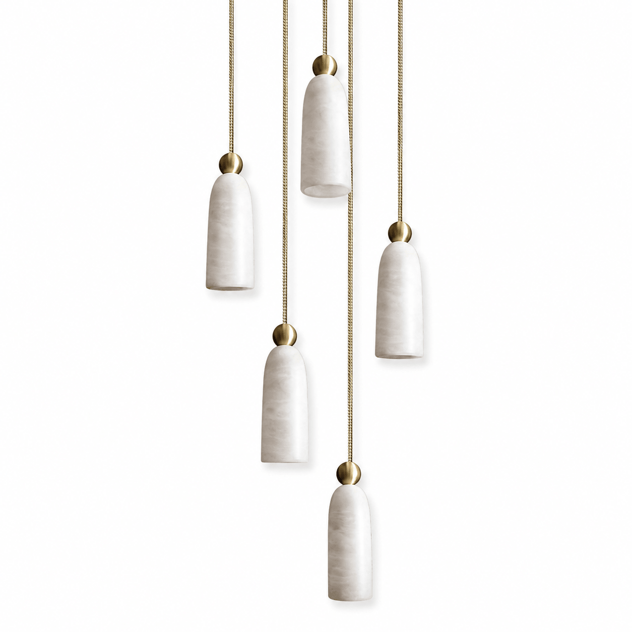 Alabaster Bell Cluster Pendant Lamp