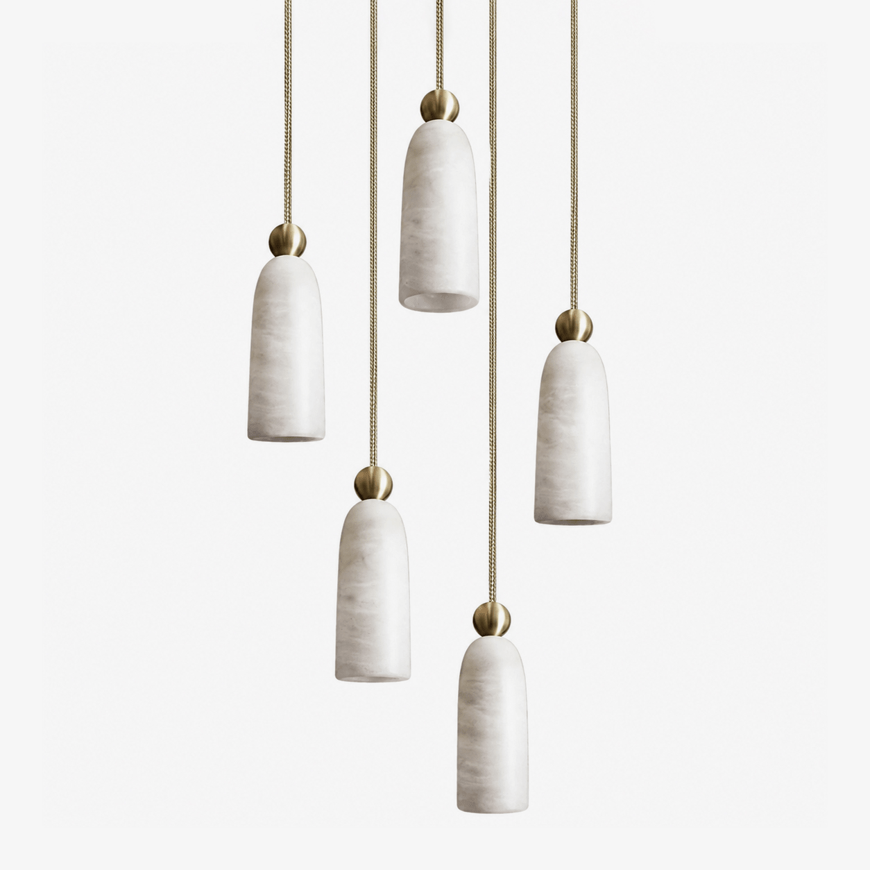 Alabaster Bell Cluster Pendant Lamp