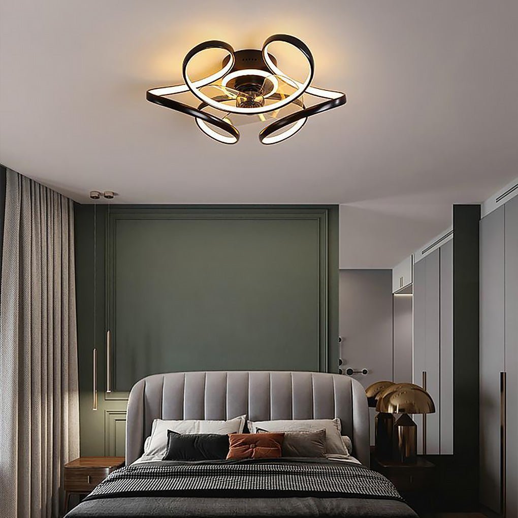 18" Flower Chandelier Ceiling Fan with LED Light & Remote