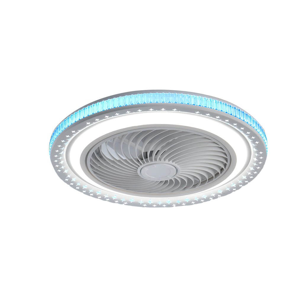 19.7" Bladeless Ceiling Fan with LED Light — Enclosed Design