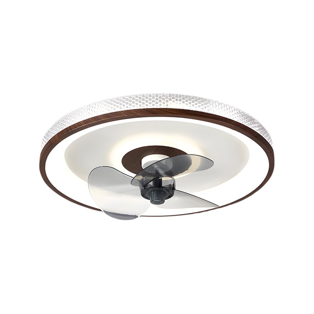 19.7" Walnut Low-Profile Ceiling Fan with LED Light & Remote