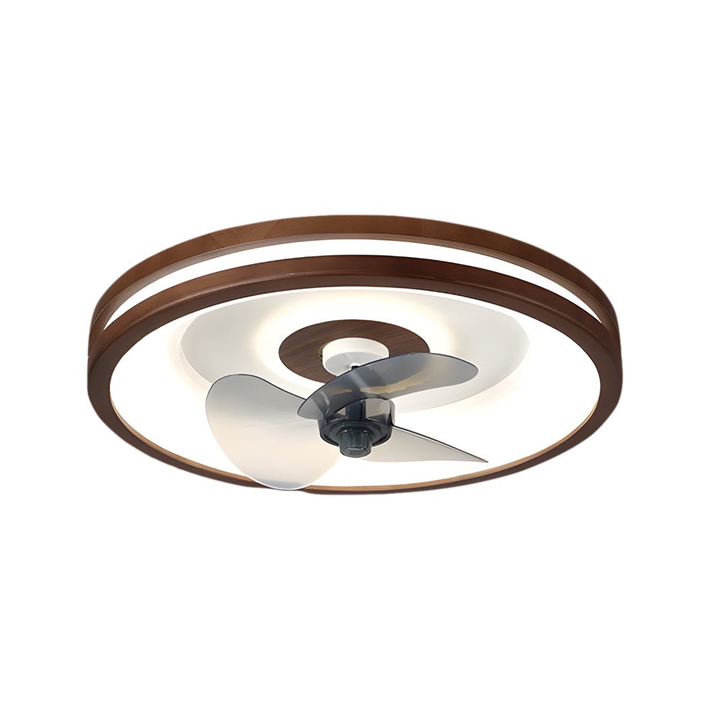 19.7" Walnut Low-Profile Ceiling Fan with LED Light & Remote