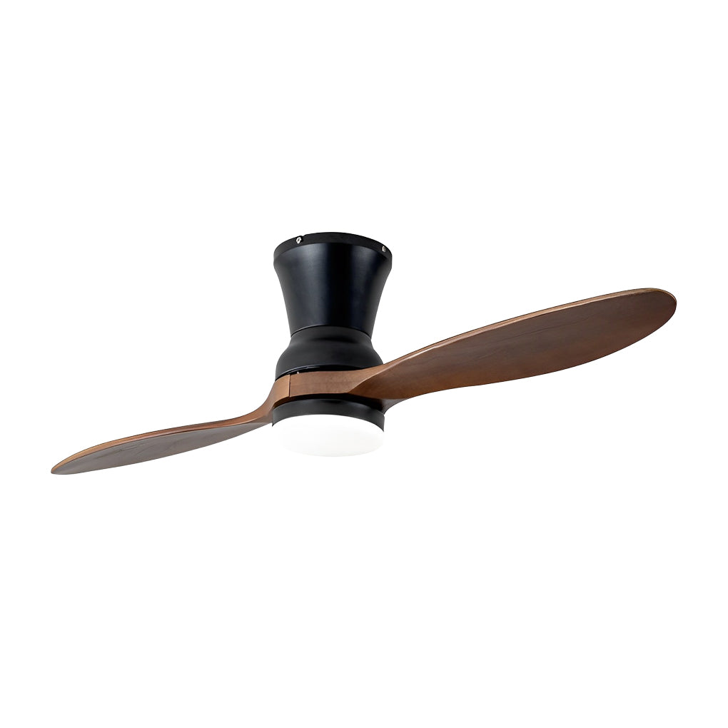 2-Blade Wood Ceiling Fan with Dimmable LED Light & Remote