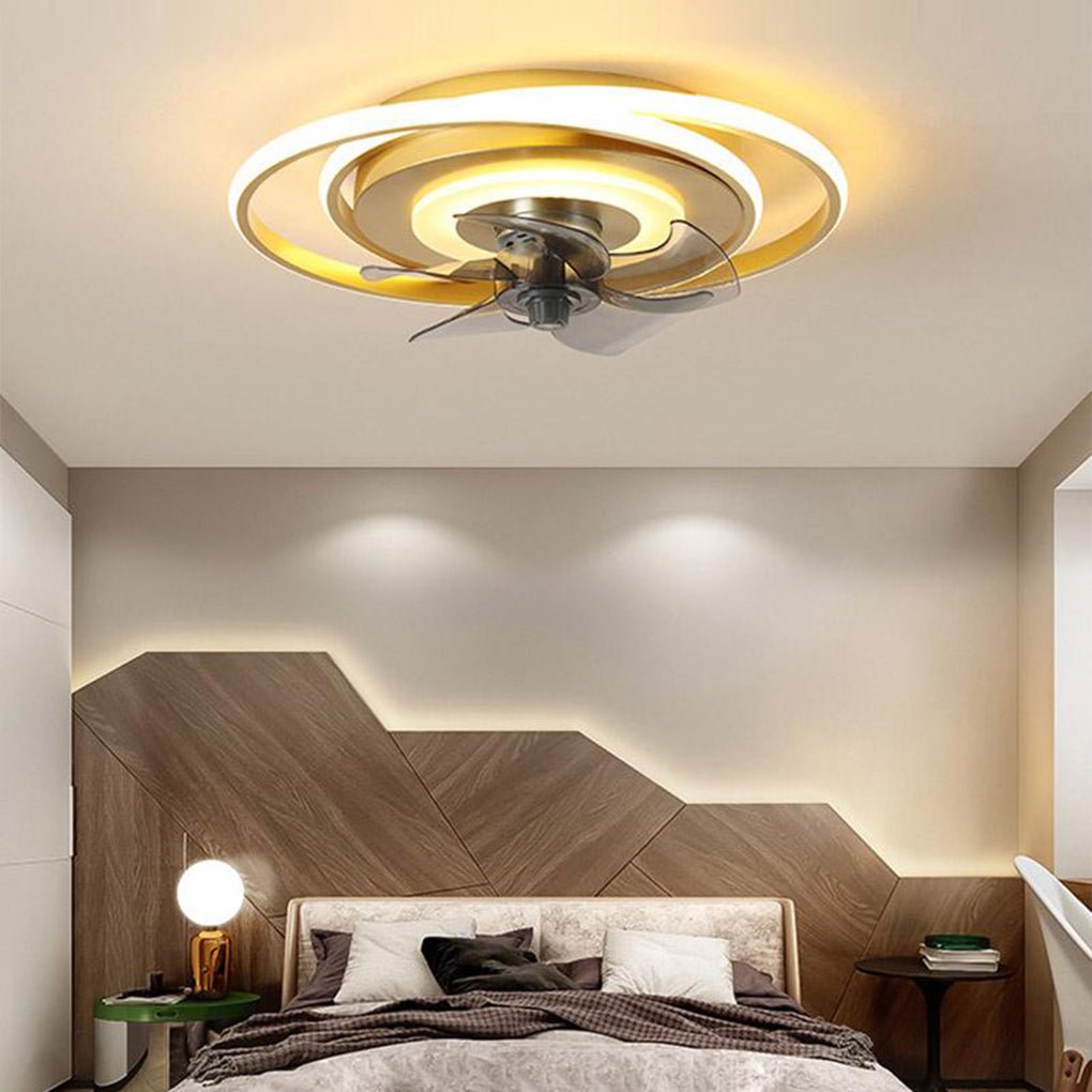 2-Ring Kids Ceiling Fan with LED Light and Remote