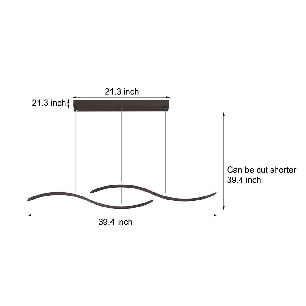 Dual Wave LED Dining Pendant