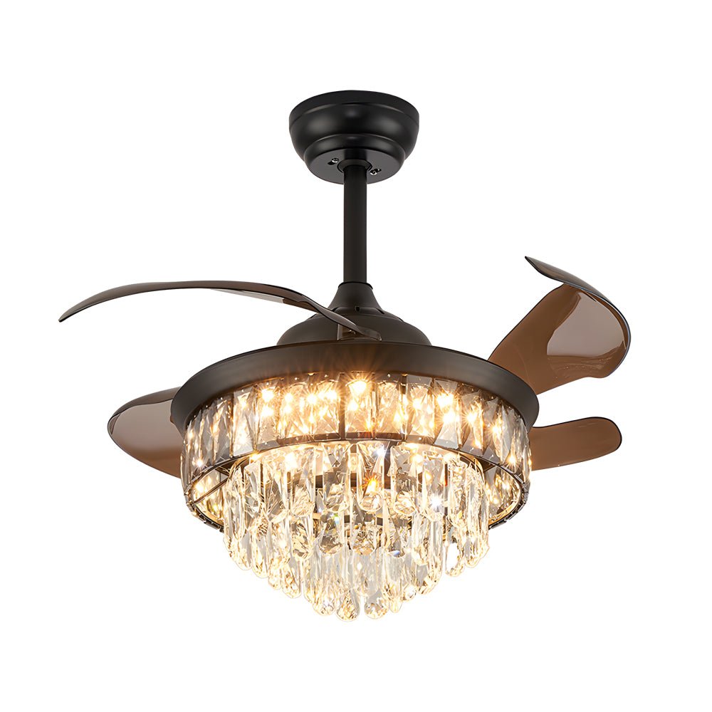20" Crystal Retractable Ceiling Fan with LED Light