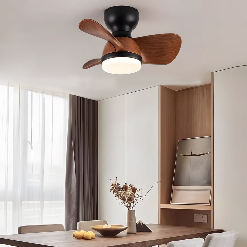 Space-Saving 3-Blade Ceiling Fan with Light and Remote