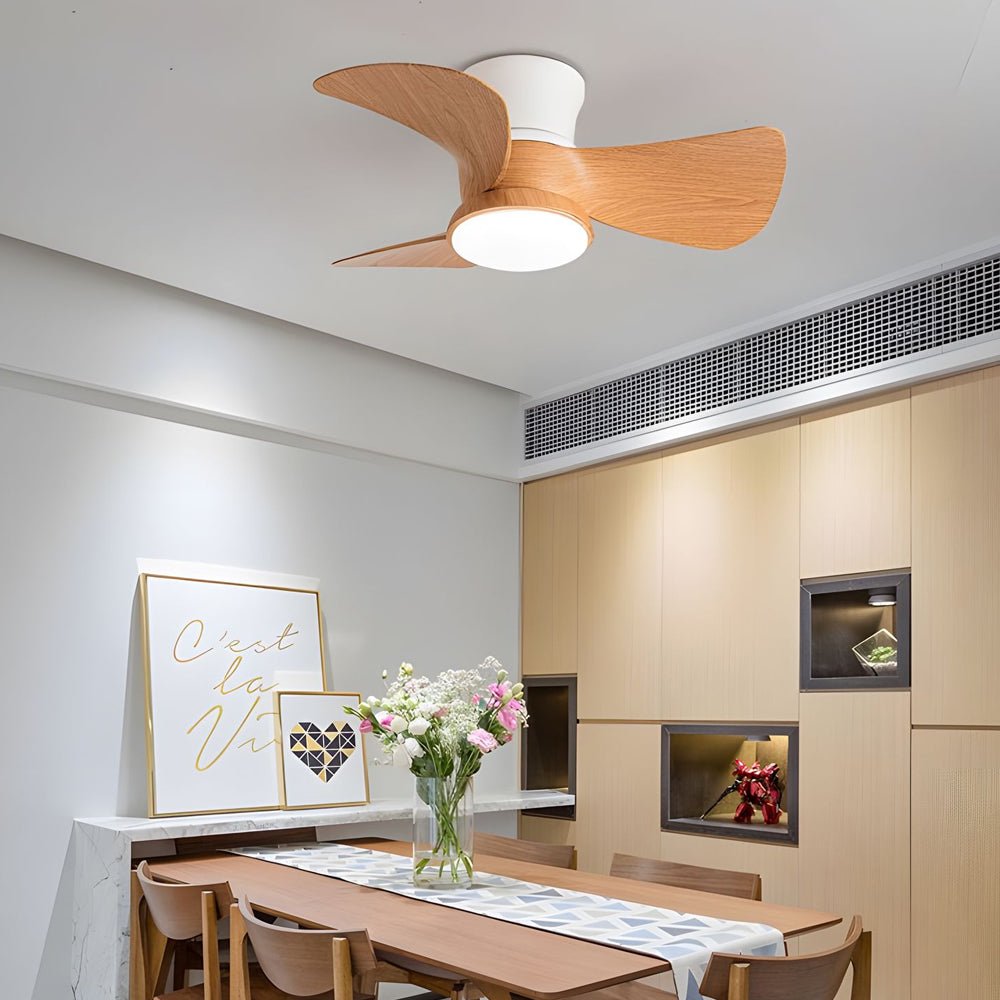 Space-Saving 3-Blade Ceiling Fan with Light & Remote