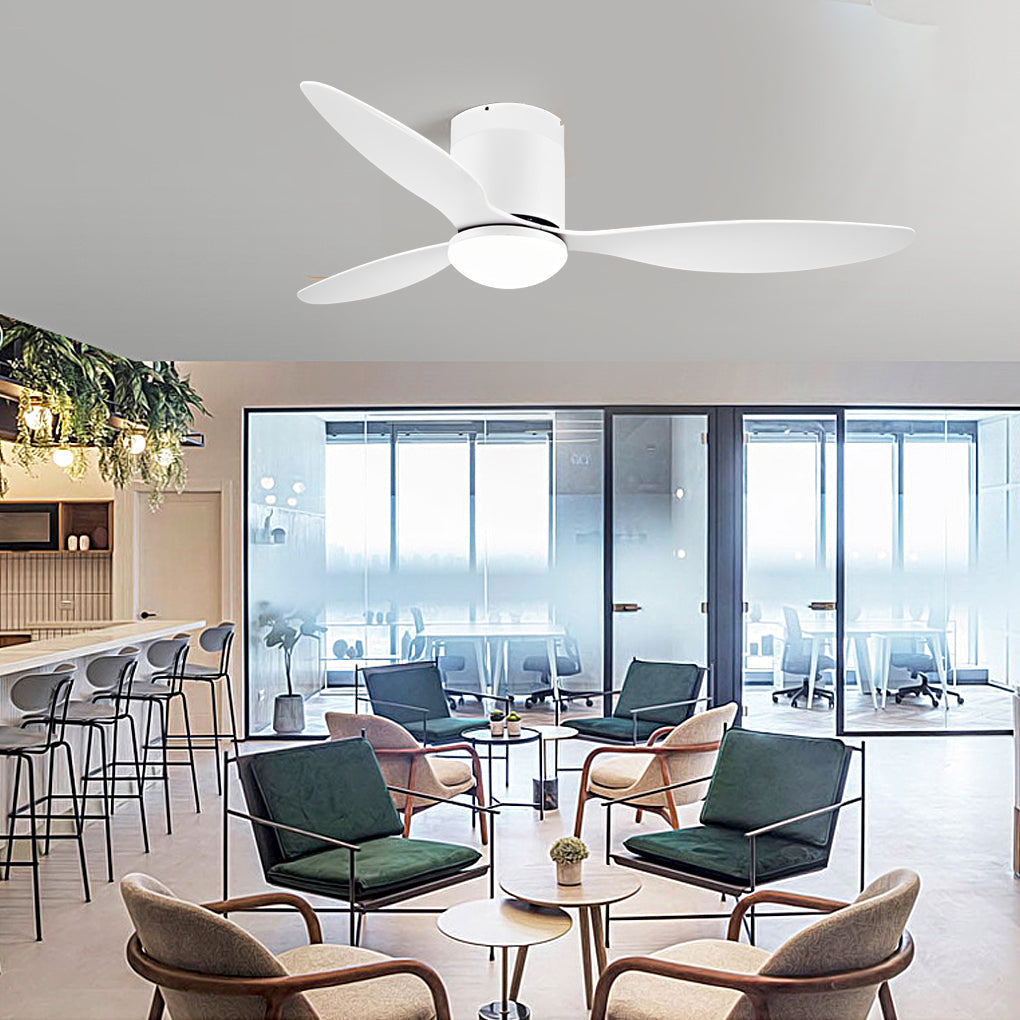 3-Blade Modern Ceiling Fan with Dimmable LED Light & Remote