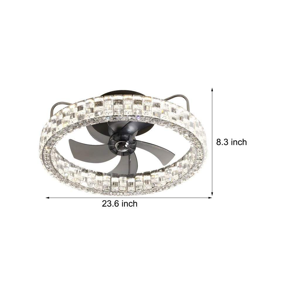 23.6" Crystal LED Low-Profile Ceiling Fan