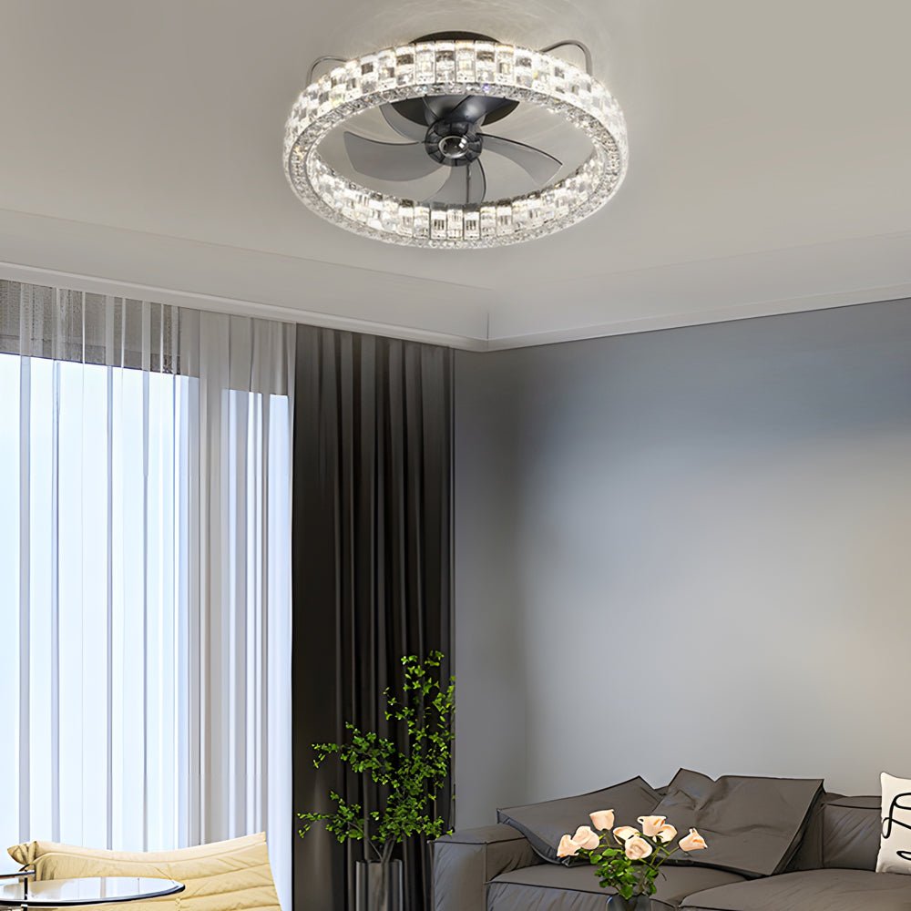 23.6" Crystal LED Low-Profile Ceiling Fan