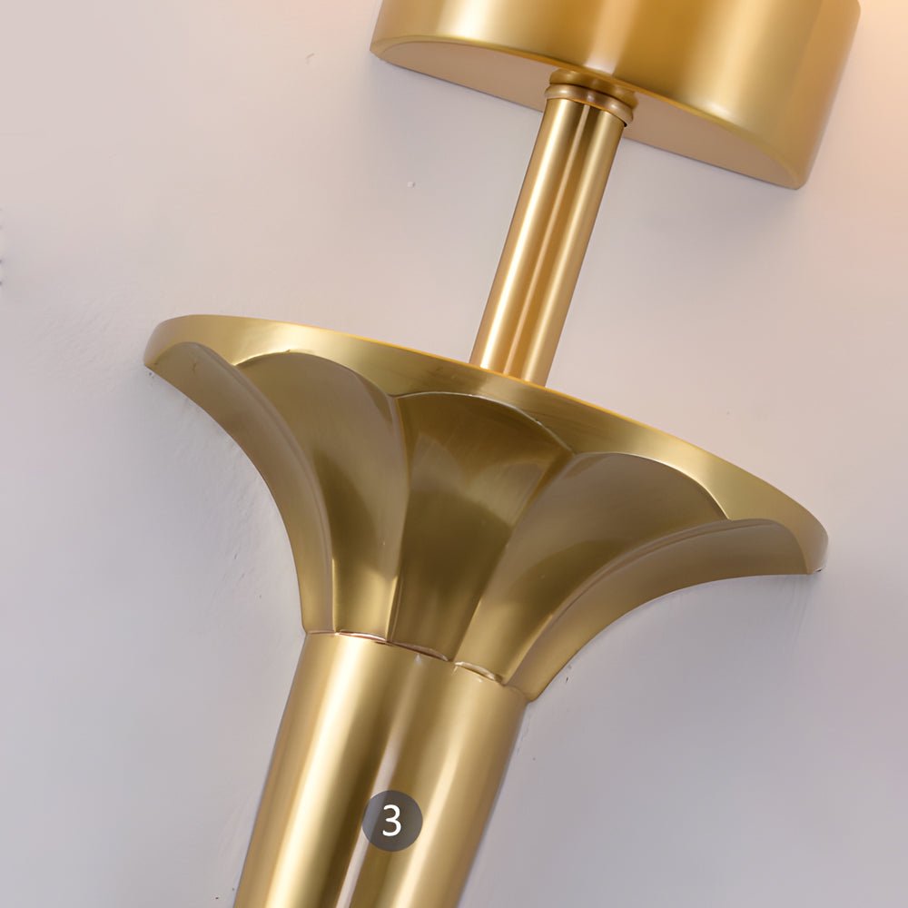 Wall Sconce Gold Black Fabric Shade Light American Style Bedroom Lamp