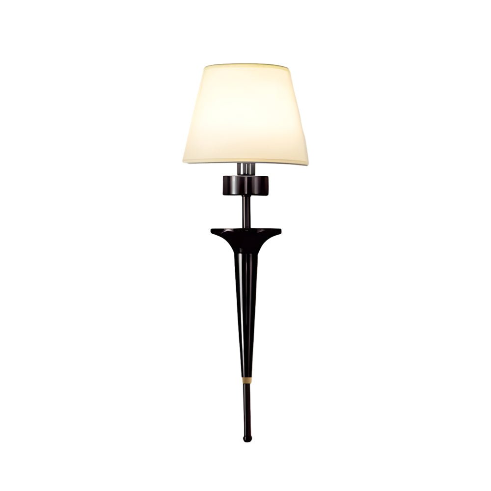 Wall Sconce Gold Black Fabric Shade Light American Style Bedroom Lamp