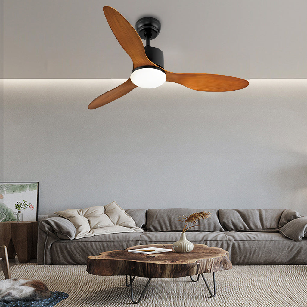 3-Blade Modern Ceiling Fan with Dimmable LED Light & Remote