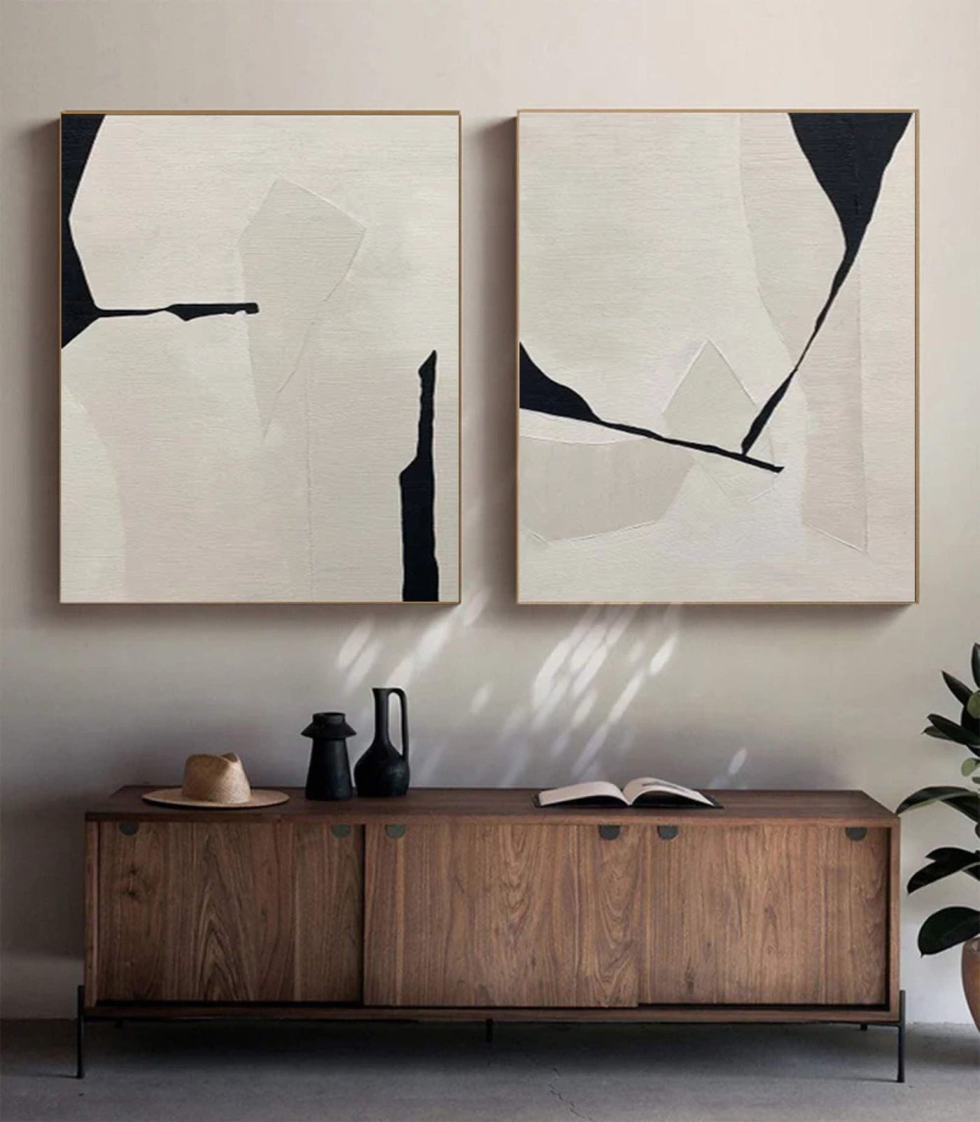 Abstract Geometric Wall Art — Dual Panel Set
