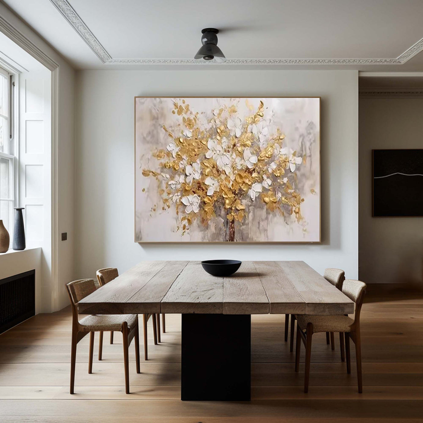 Golden Blossoms Tree — Luxury Wall Art