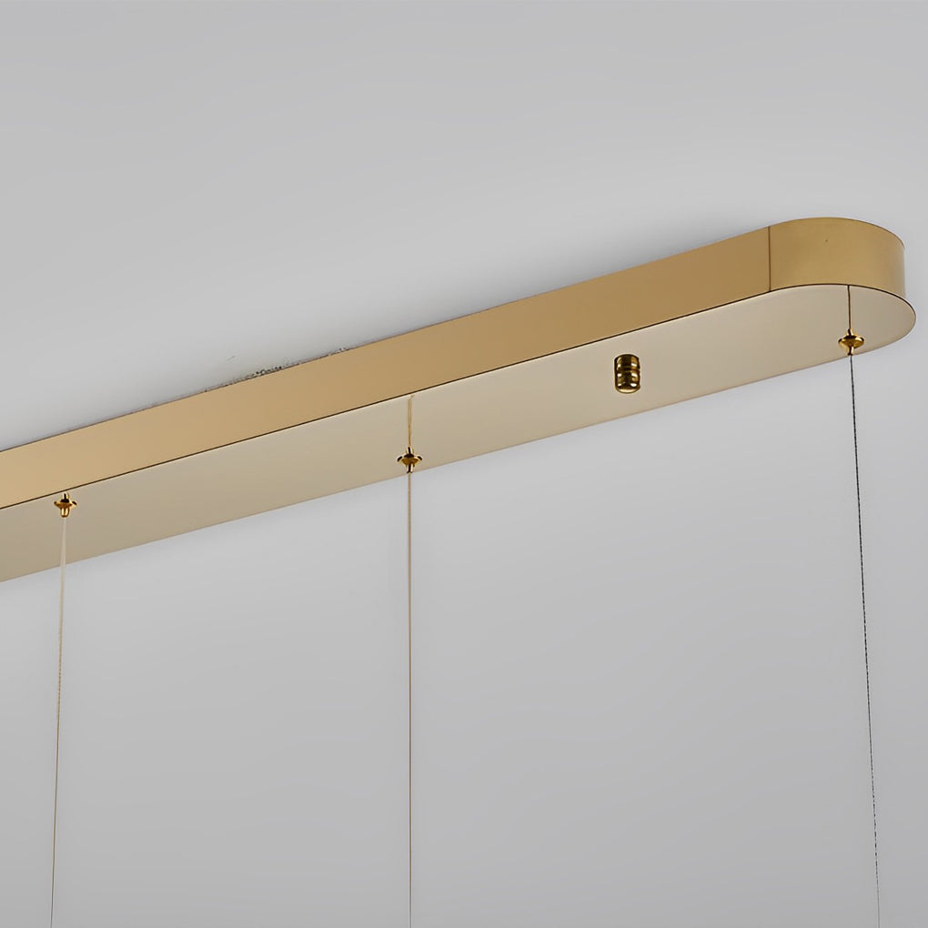Crystal Chandelier Modern LED Linear Strip Dimmable Dining Room Pendant