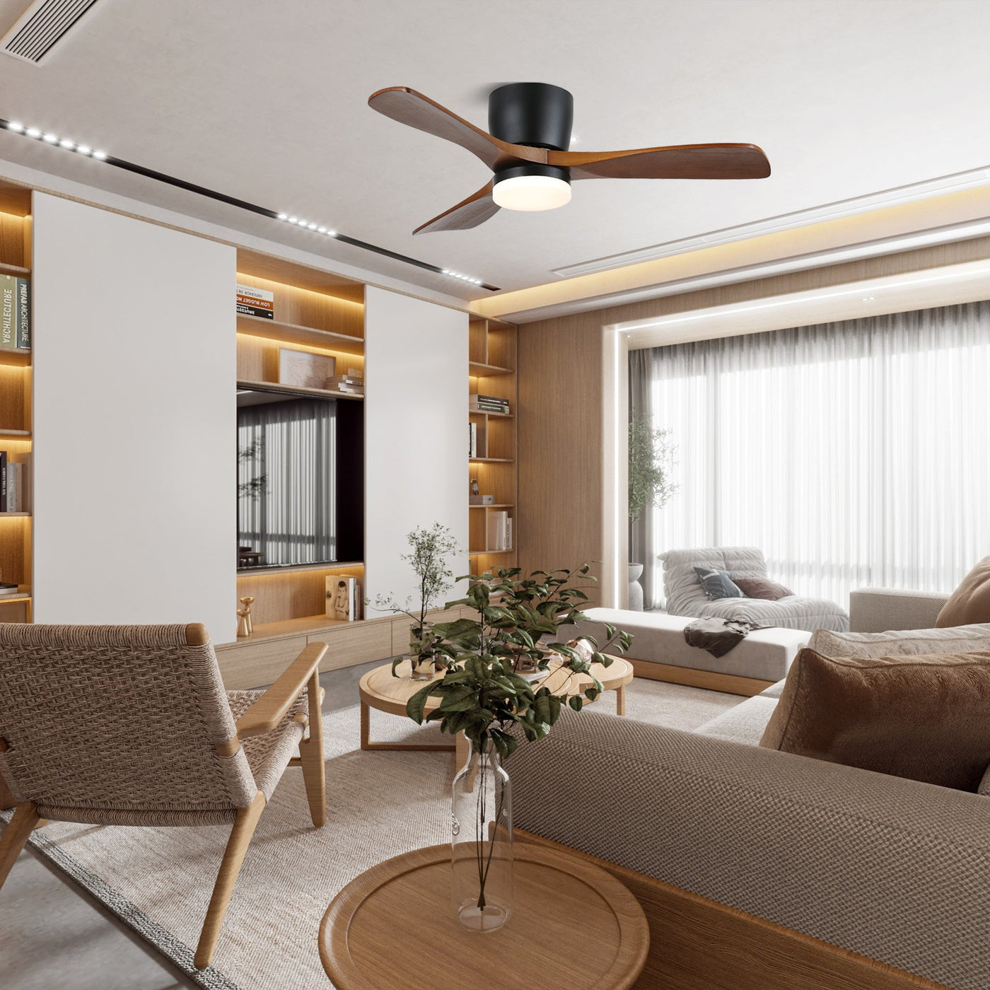 Aerodynamics Ceiling Fan with Light