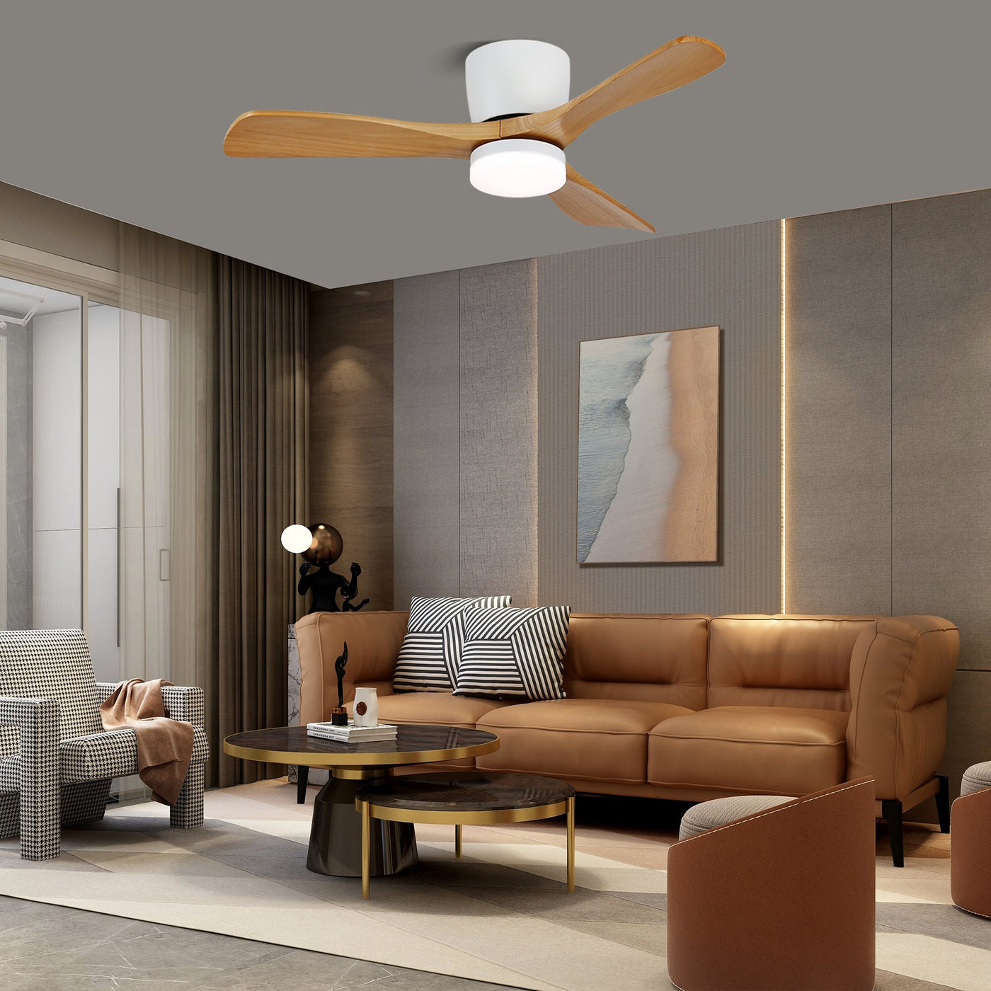 Aerodynamics Ceiling Fan with Light