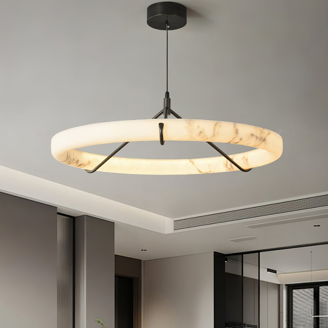 Alabaster Ring Pendant Lamp