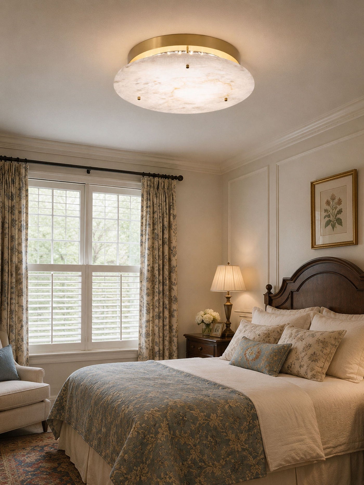 Alabaster Disc Ceiling Lamp