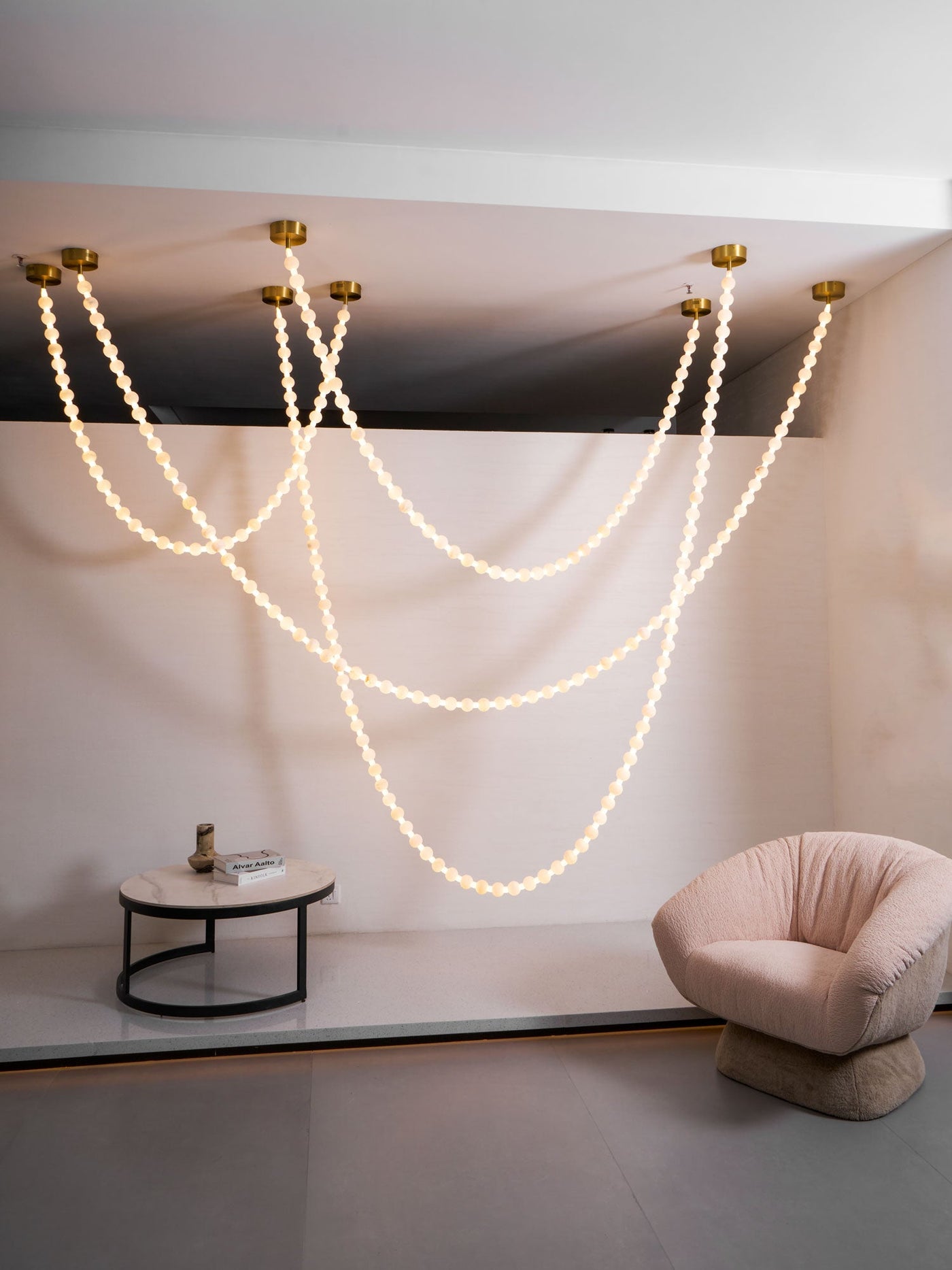 Alabaster Pearl Necklace Chandelier