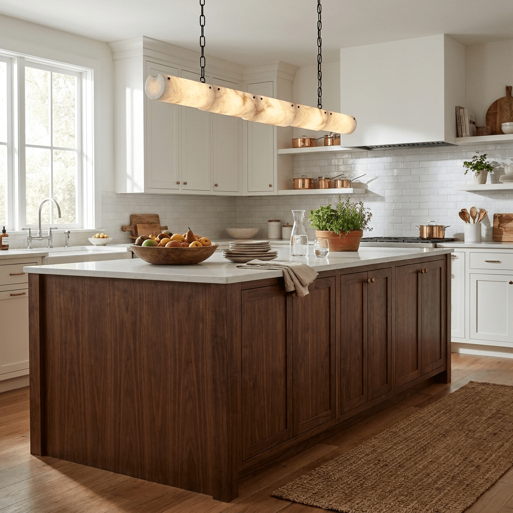Alabaster Linear Chain Pendant Lamp