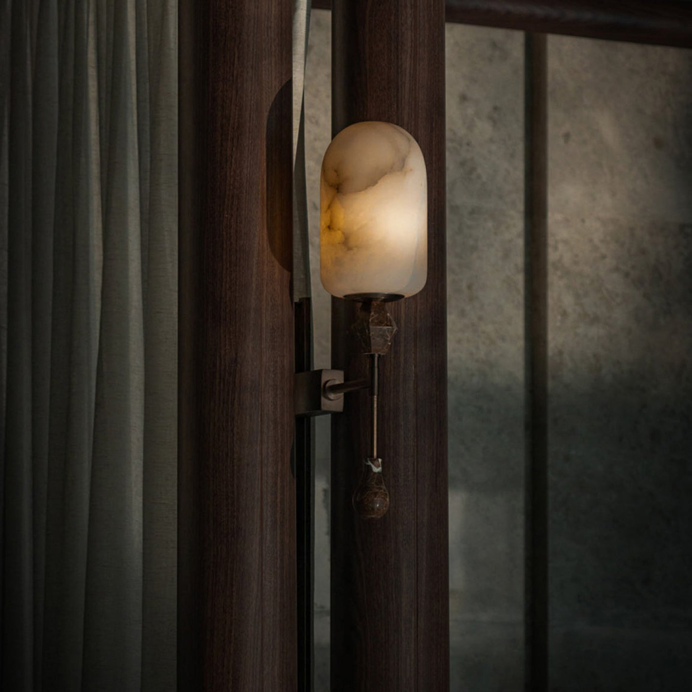 Alabaster Obelisk Double Wall Sconce