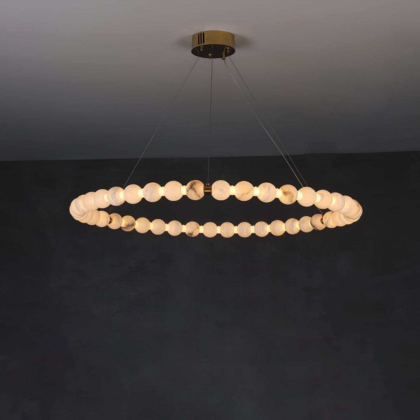 Alabaster Orb Ring Chandelier