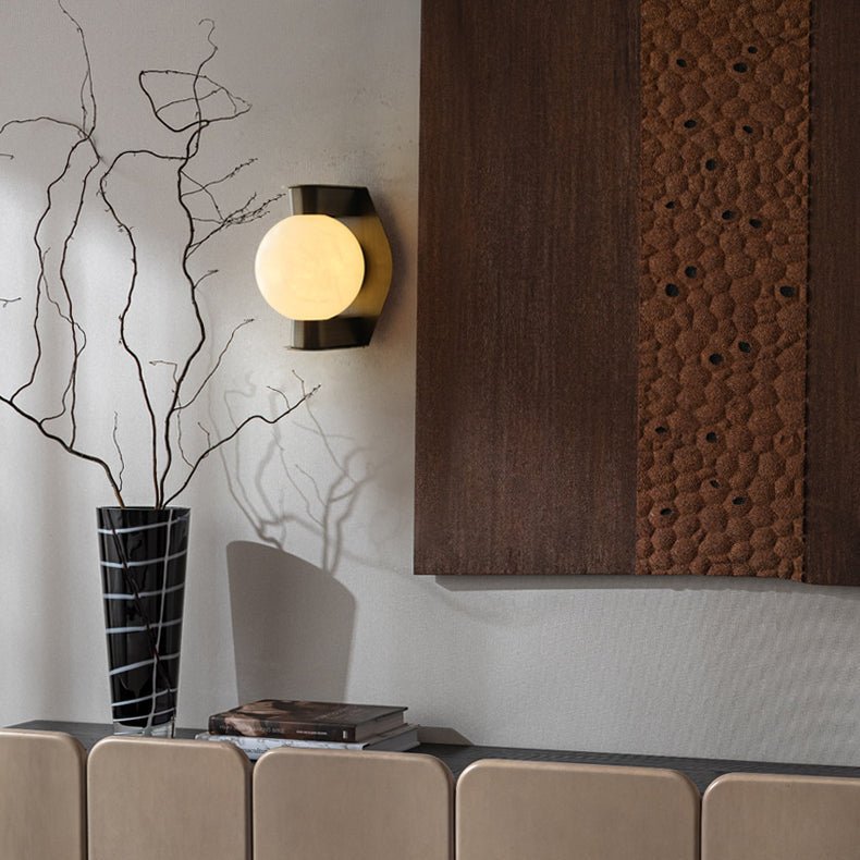 Alabaster Orb Wall Sconce