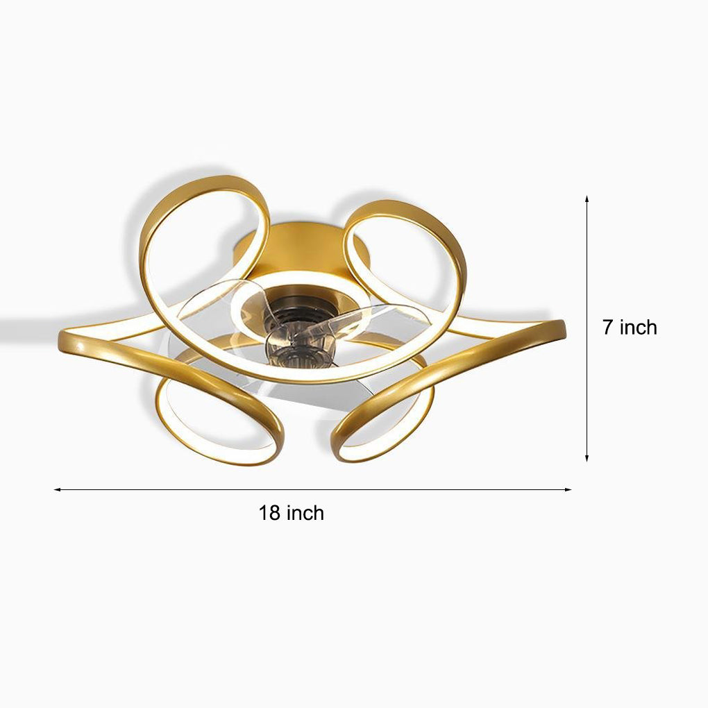 18" Flower Chandelier Ceiling Fan with LED Light & Remote