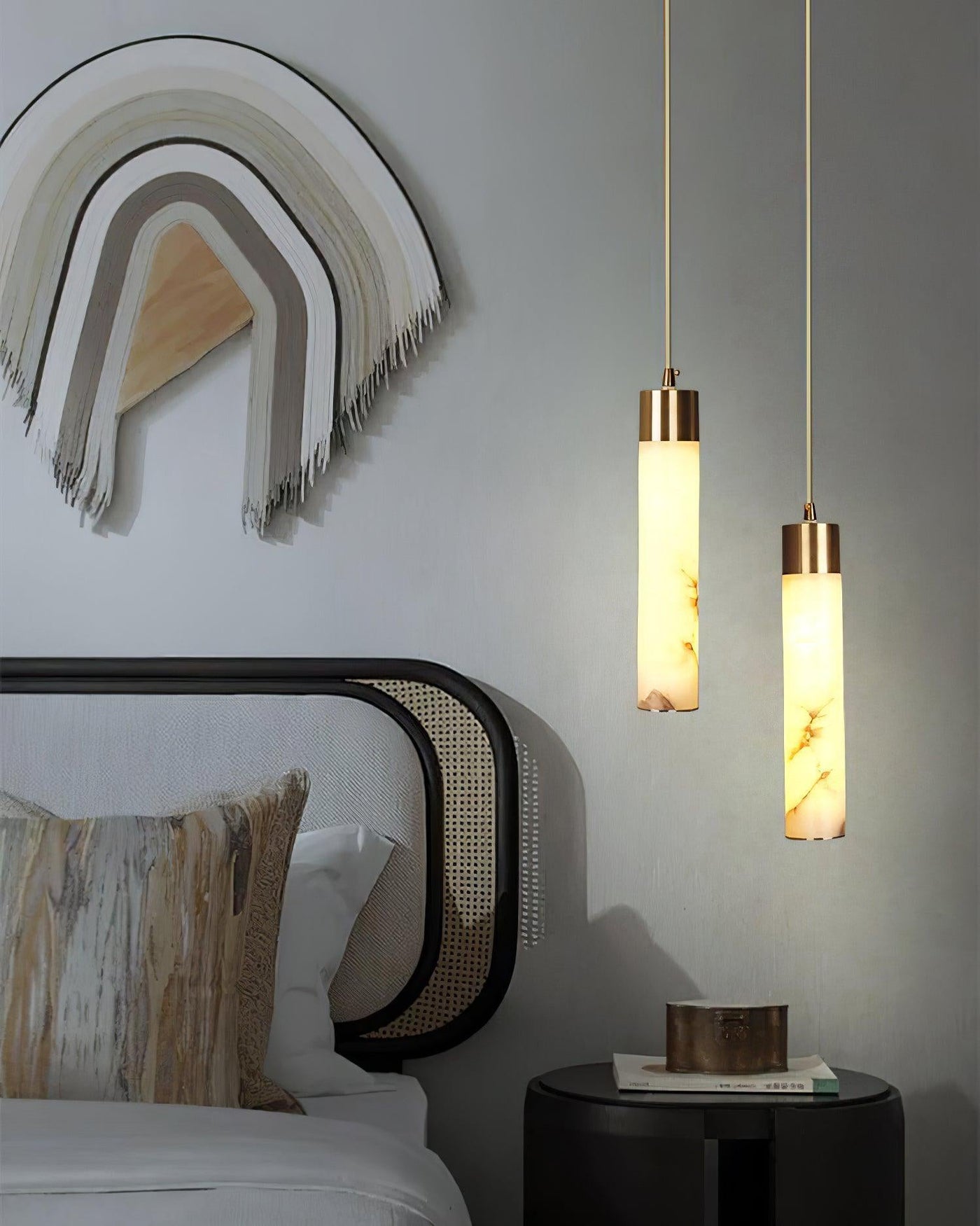 Alabaster Tala Brass Pendant Lamp
