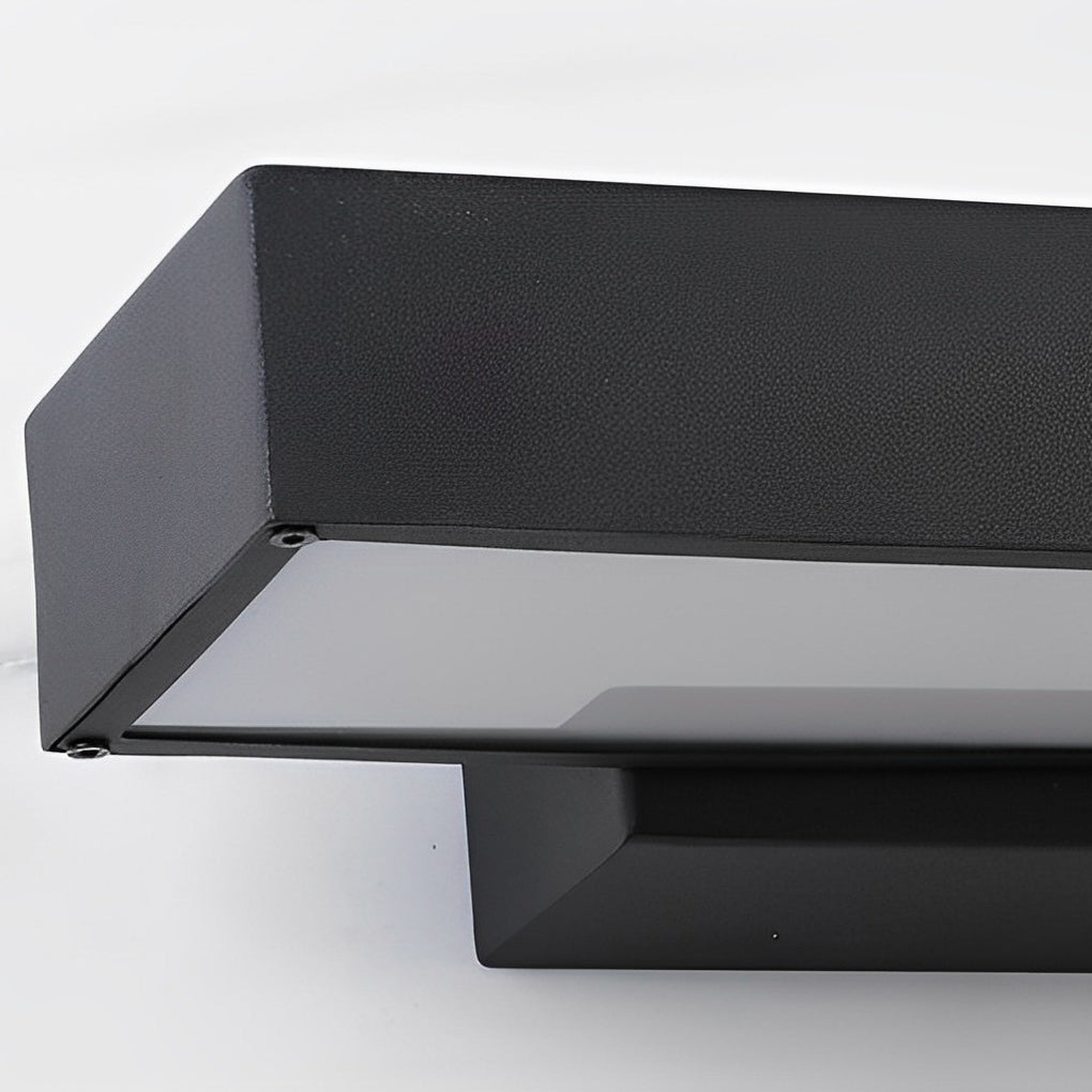 Outdoor Wall Light Modern Black Rectangle LED Motion Sensor Sconce