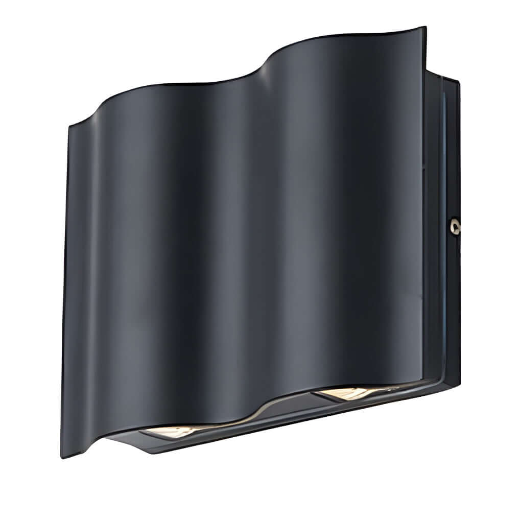 Outdoor Wall Sconce Modern LED Up Down Light Wavy Aluminum Patio