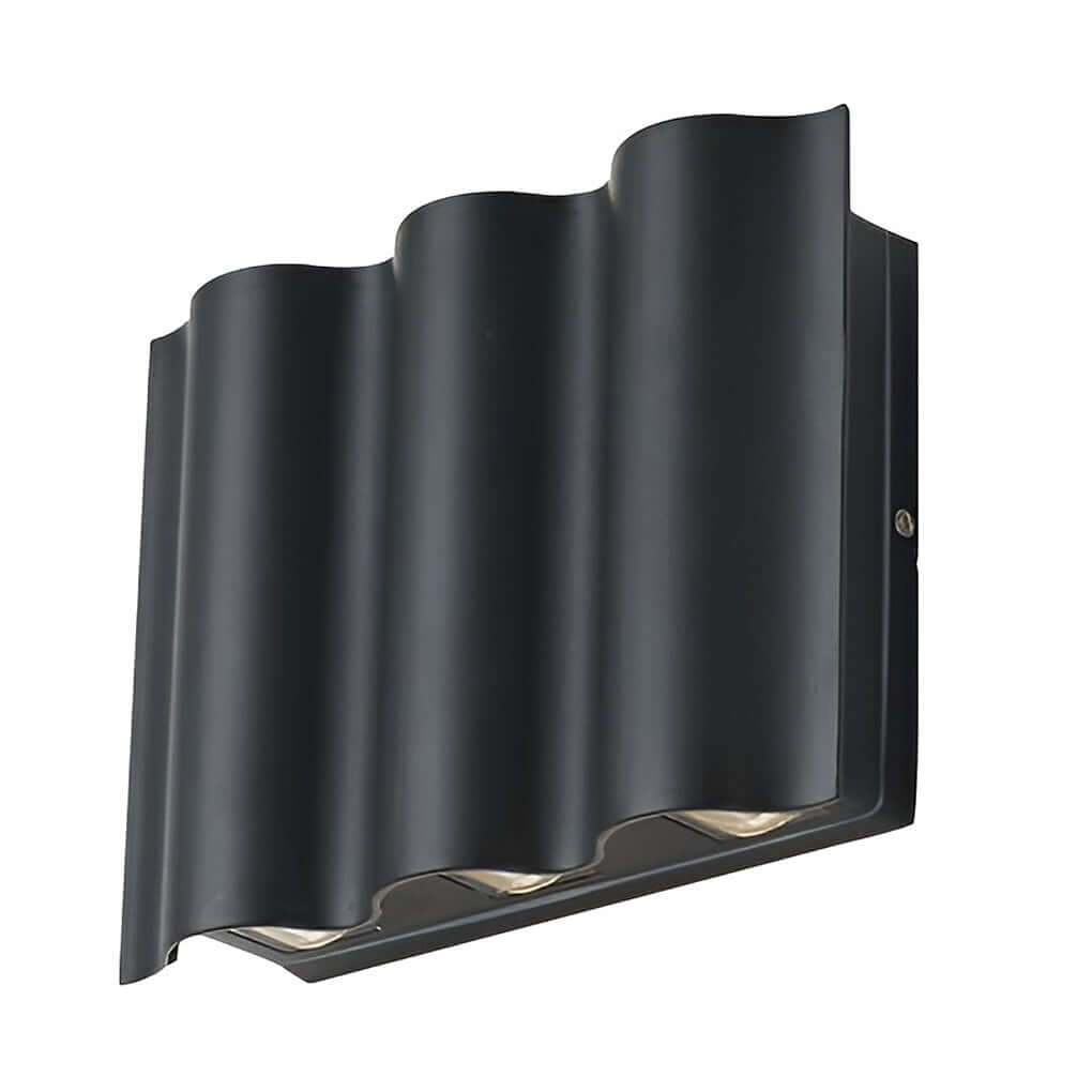 Outdoor Wall Sconce Modern LED Up Down Light Wavy Aluminum Patio