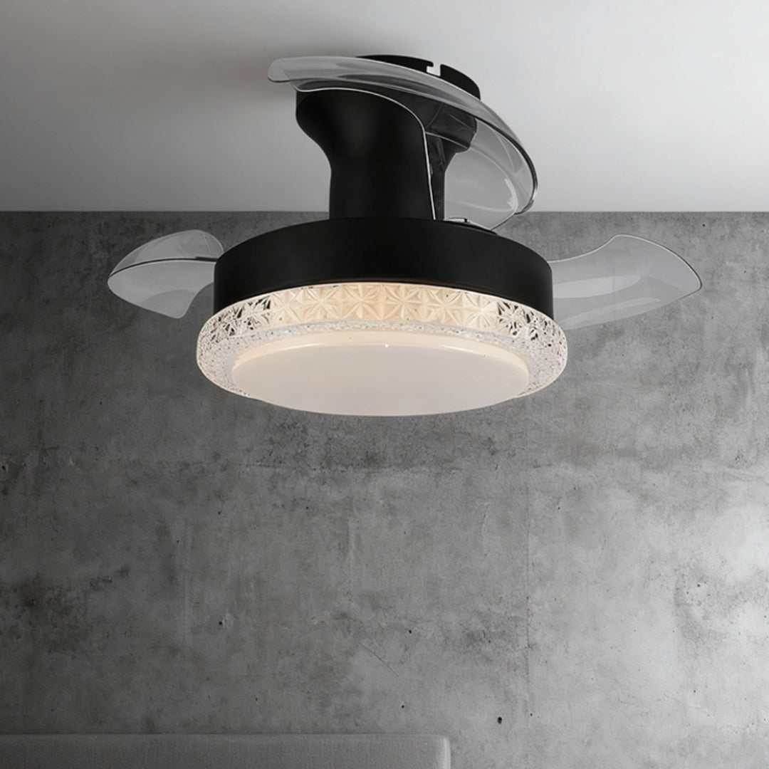 Quiet 3-Blade Flush Mount Ceiling Fan with LED Light