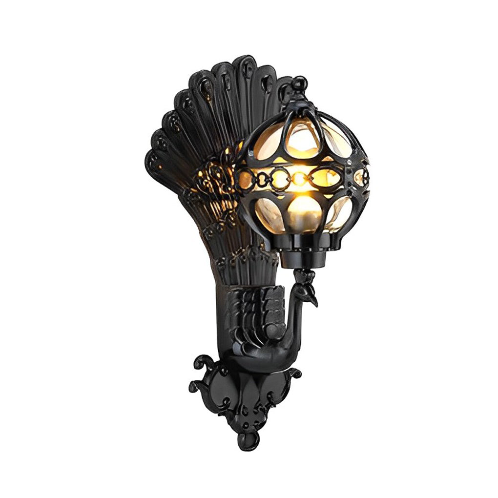 Outdoor Wall Sconce Retro Peacock LED Light Waterproof Patio Lamp