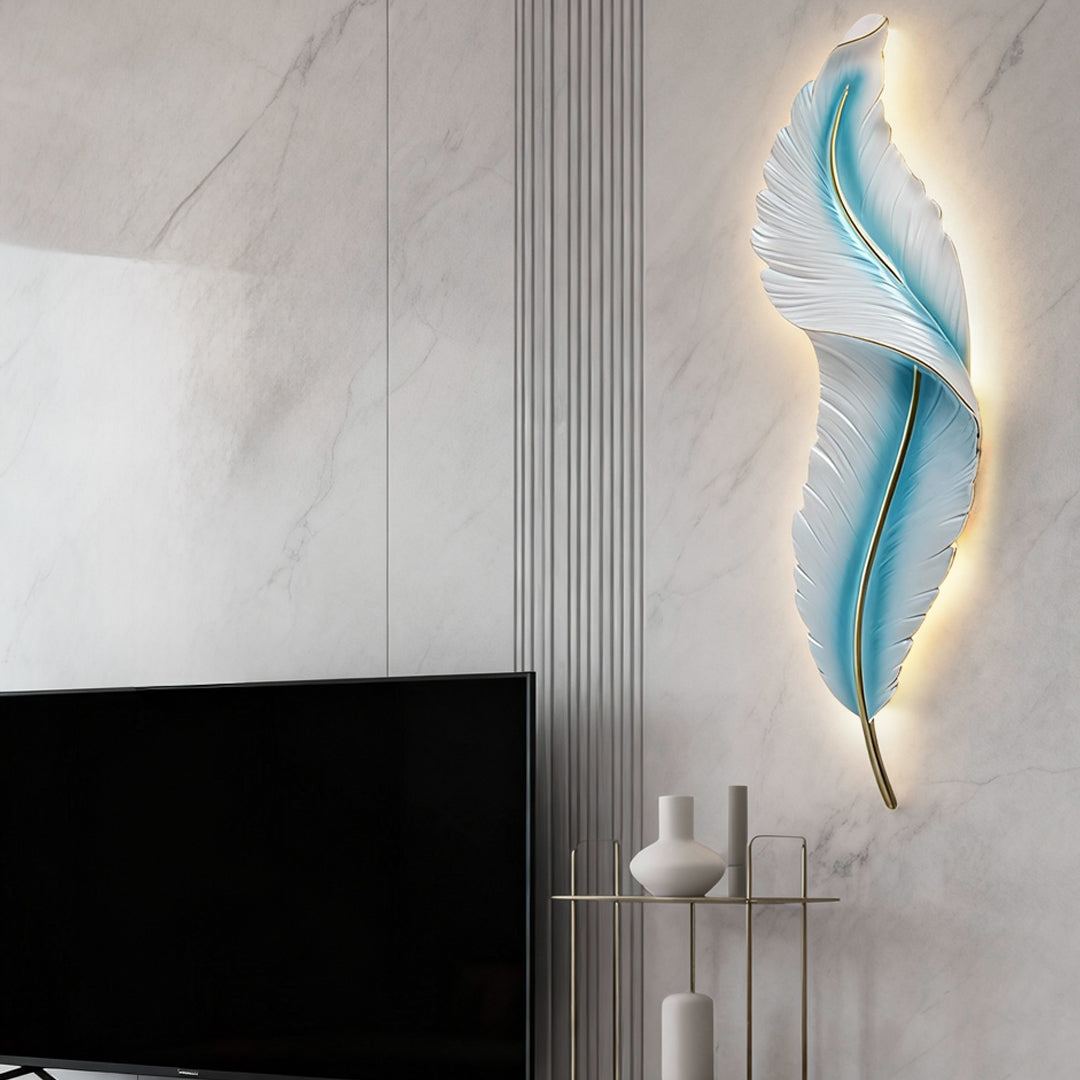 Wall Sconce - Luxury Feather LED Modern Lamp - Hallway Bedroom Light