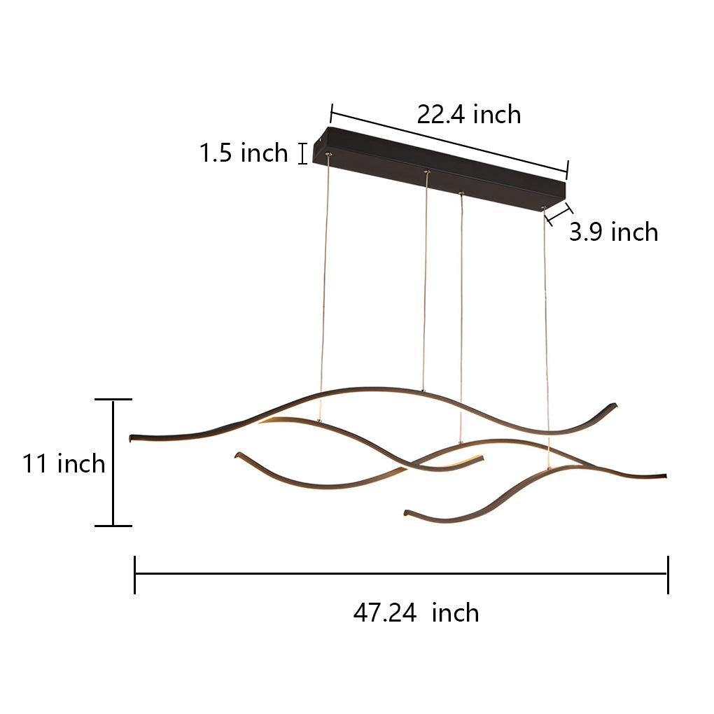 Wave LED Linear Chandelier