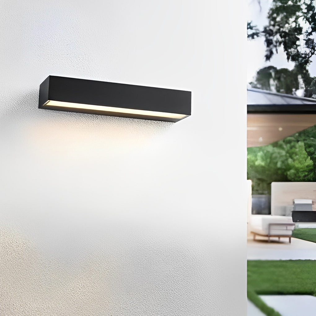 Outdoor Porch Light Modern LED Door Number Black Waterproof Sconce