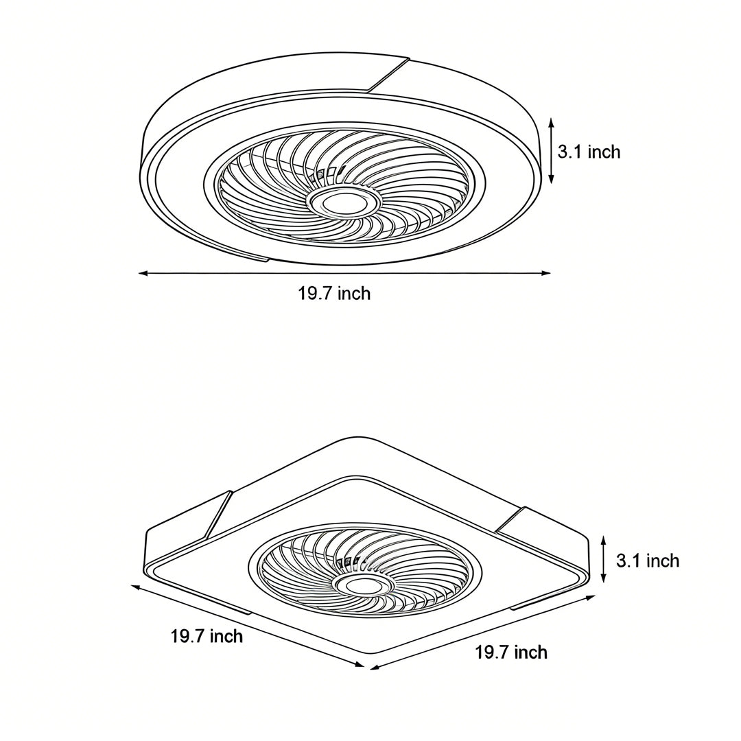 Bladeless Ceiling Fan with LED Light