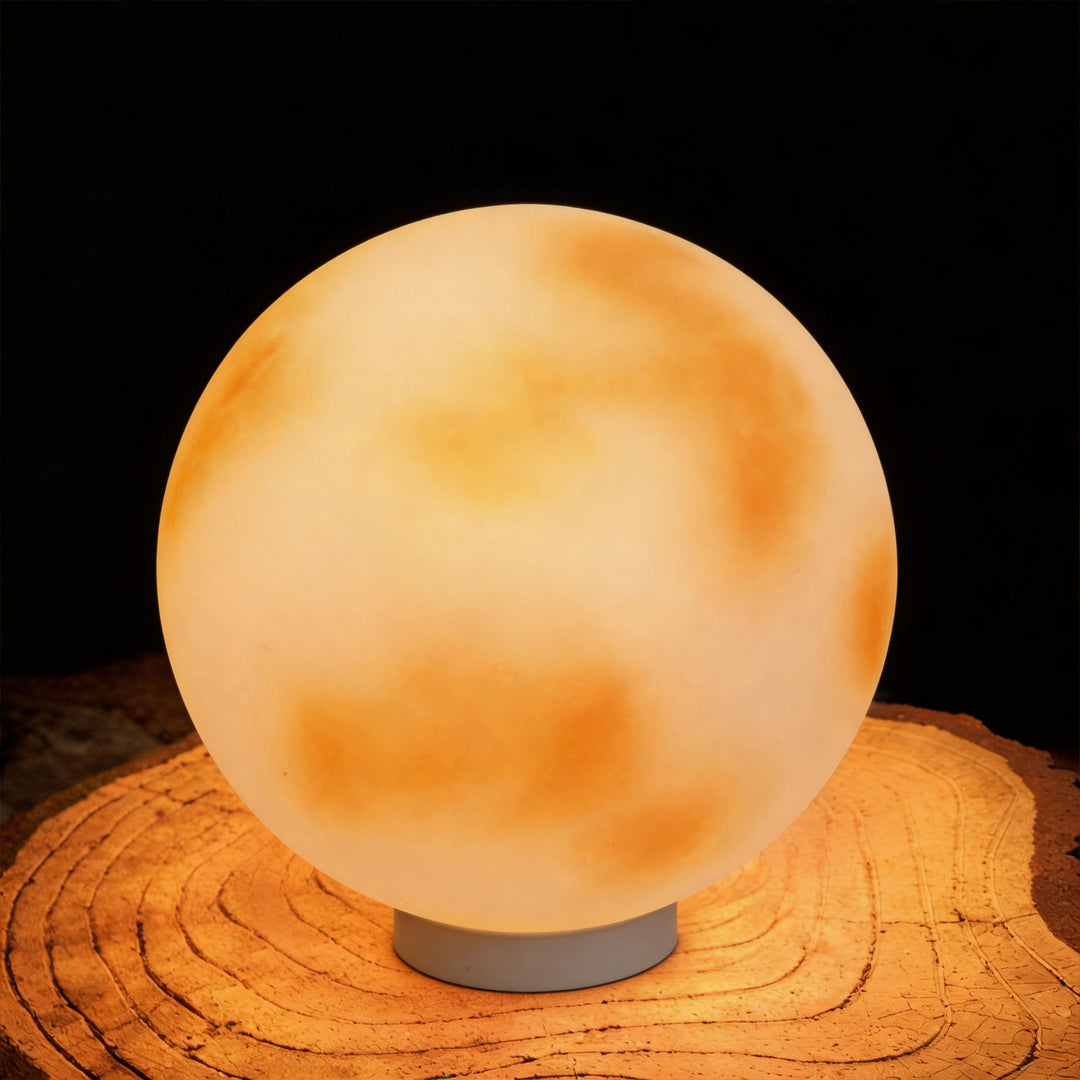 Outdoor Pillar Light - Solar Moon Stone LED - Garden Gate Post Lamp