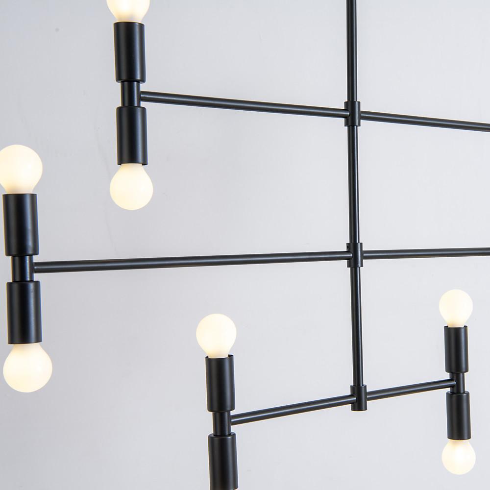 Pendant Light Modern 12-Light Adjustable Sculptural Gold Black Ceiling