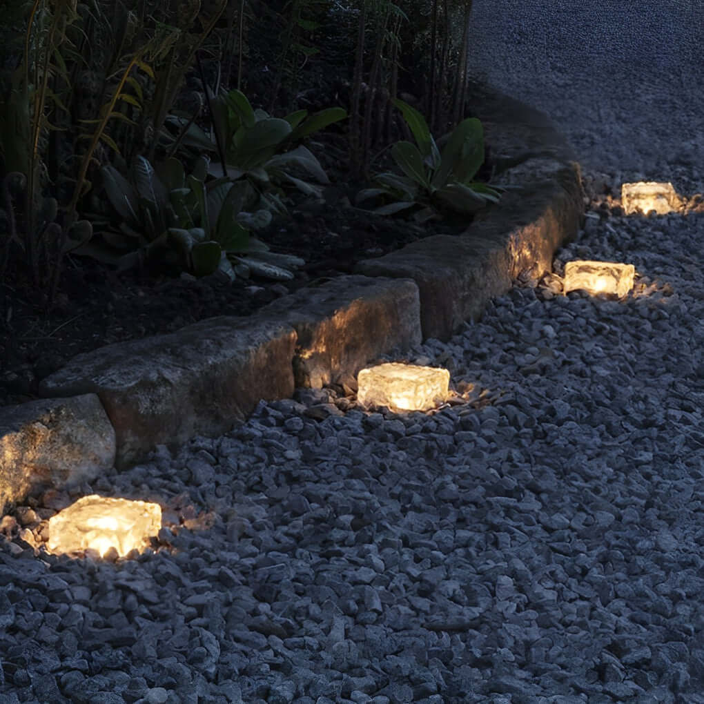 Solar Step Lights - Outdoor LED Ice Cube Deck - Pathway Garden Lamp