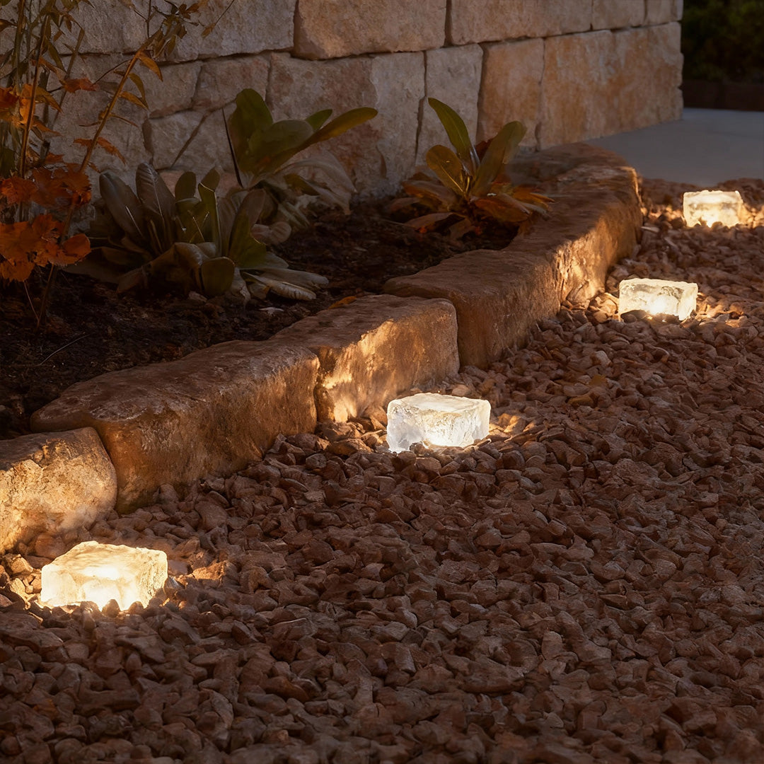 Solar Step Lights - Outdoor LED Ice Cube Deck - Pathway Garden Lamp